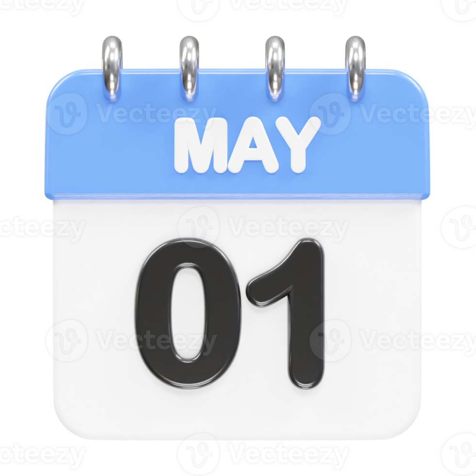 May month calendar icon 3d rendering illustration png