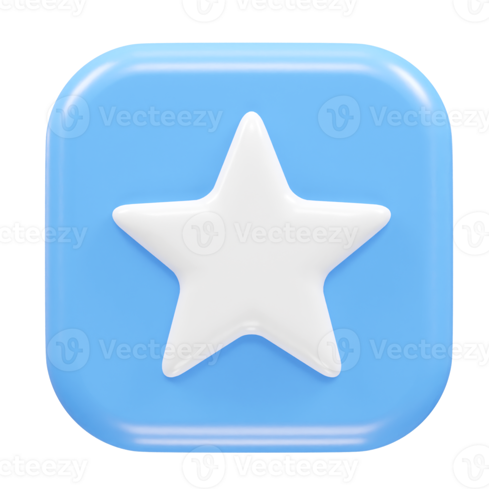 Star icon 3d rendering illustration element png