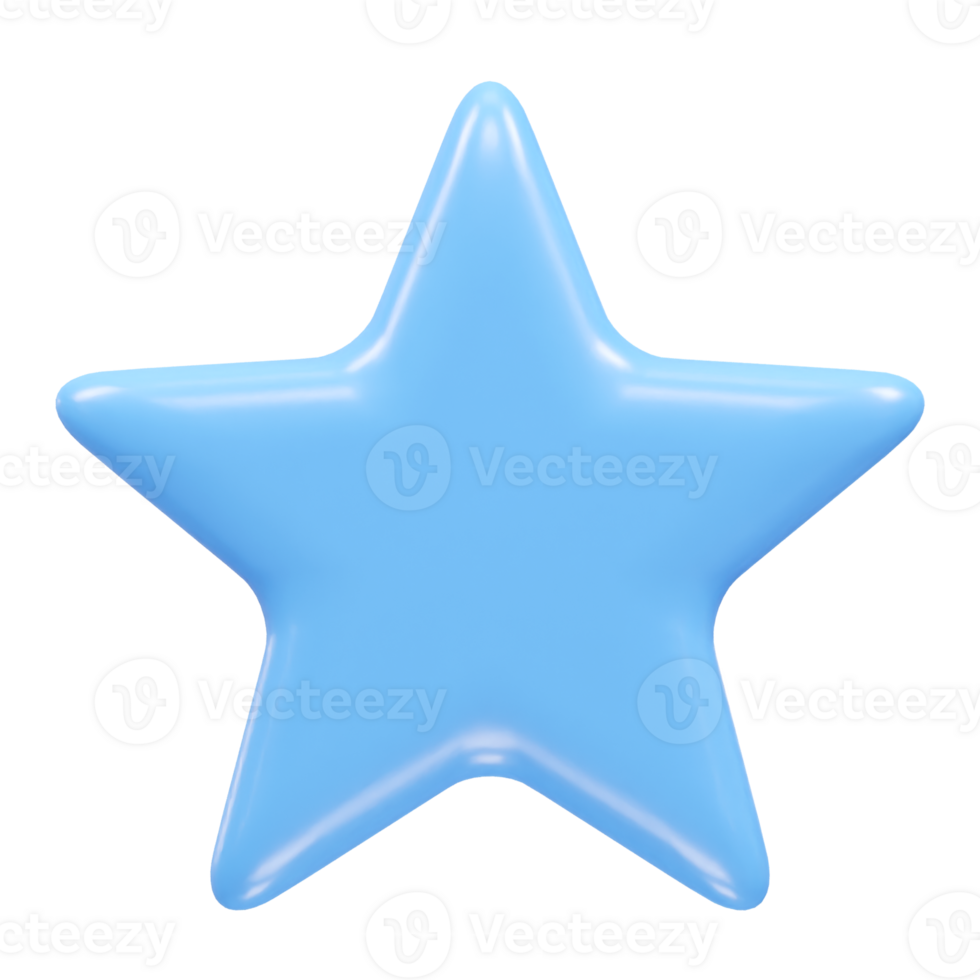 Star icon 3d rendering illustration element png