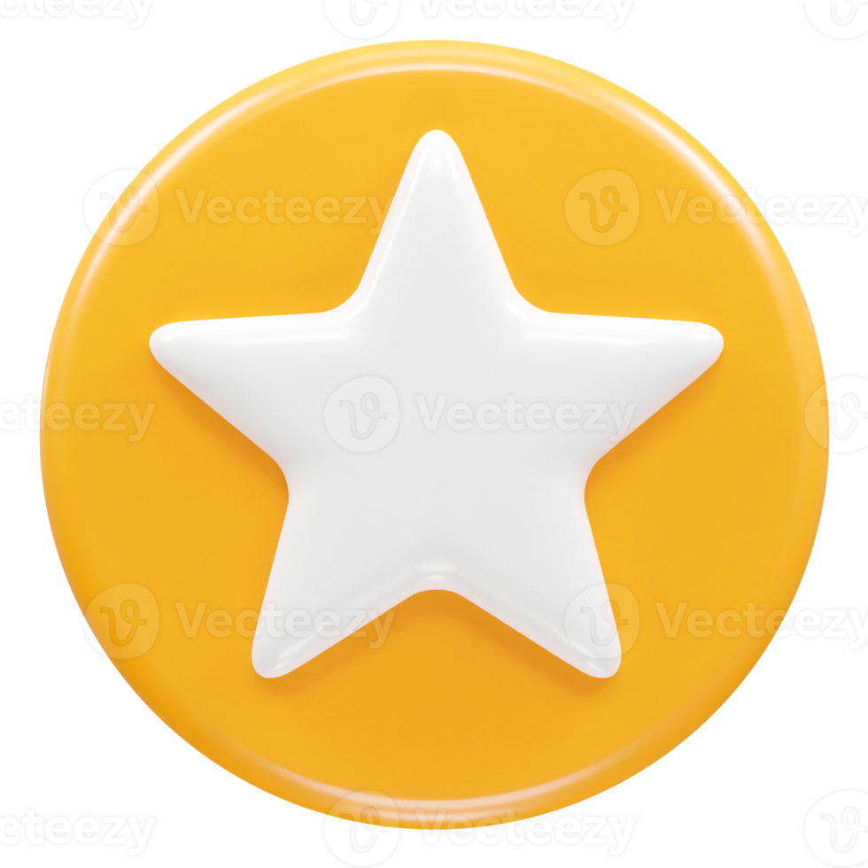 Star icon 3d rendering illustration element png