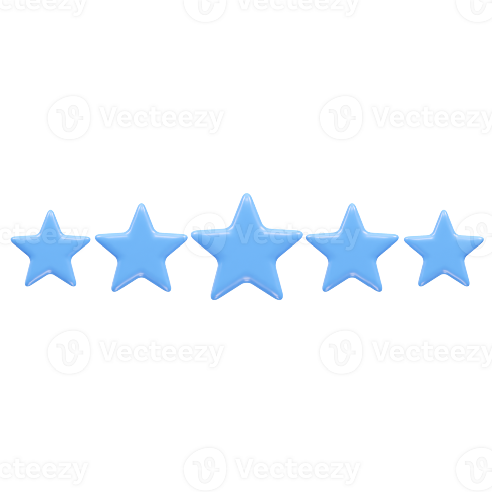 Star icon 3d rendering illustration element png