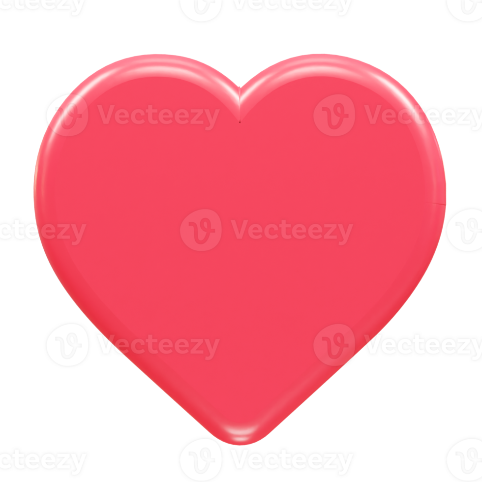 Love heart icon 3d rendering illustration element transparent png