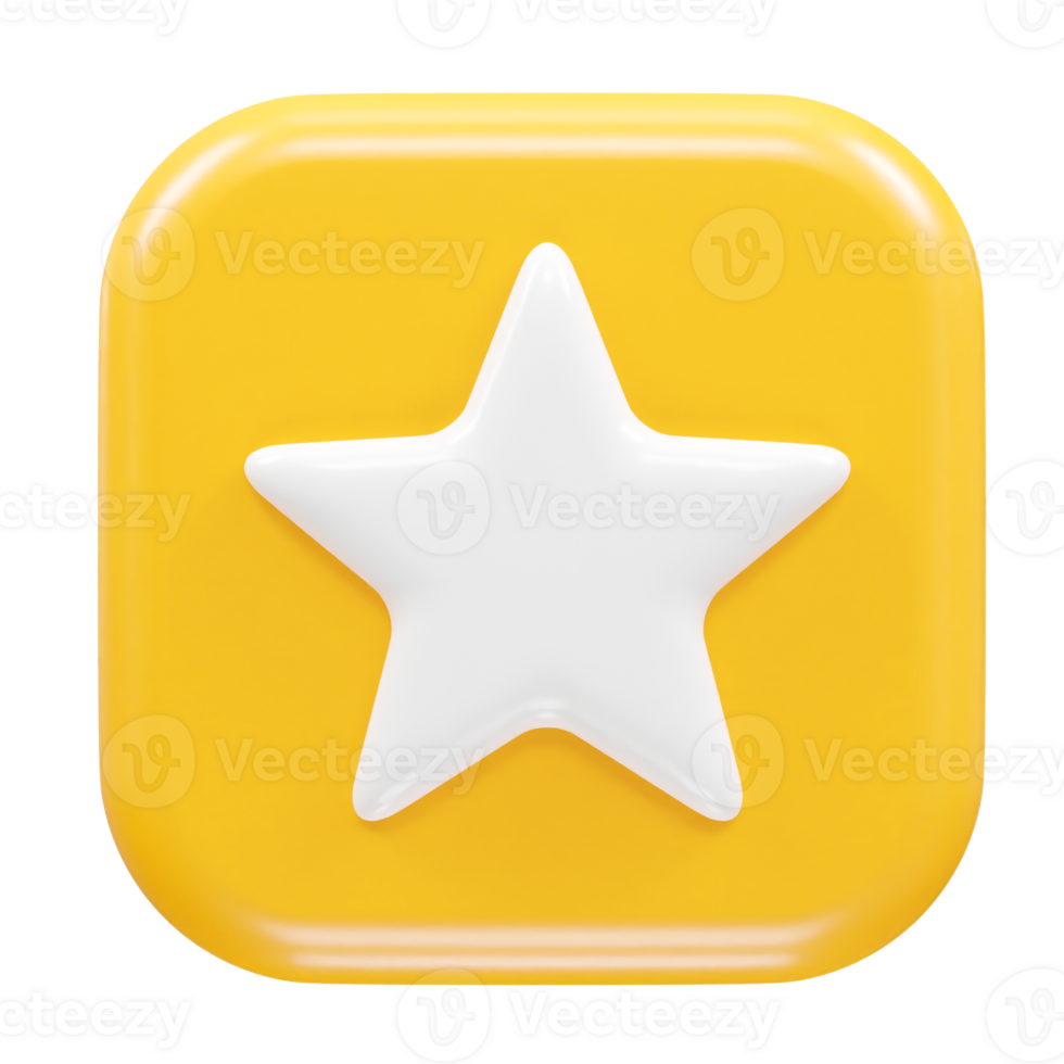 Star icon 3d rendering illustration element png