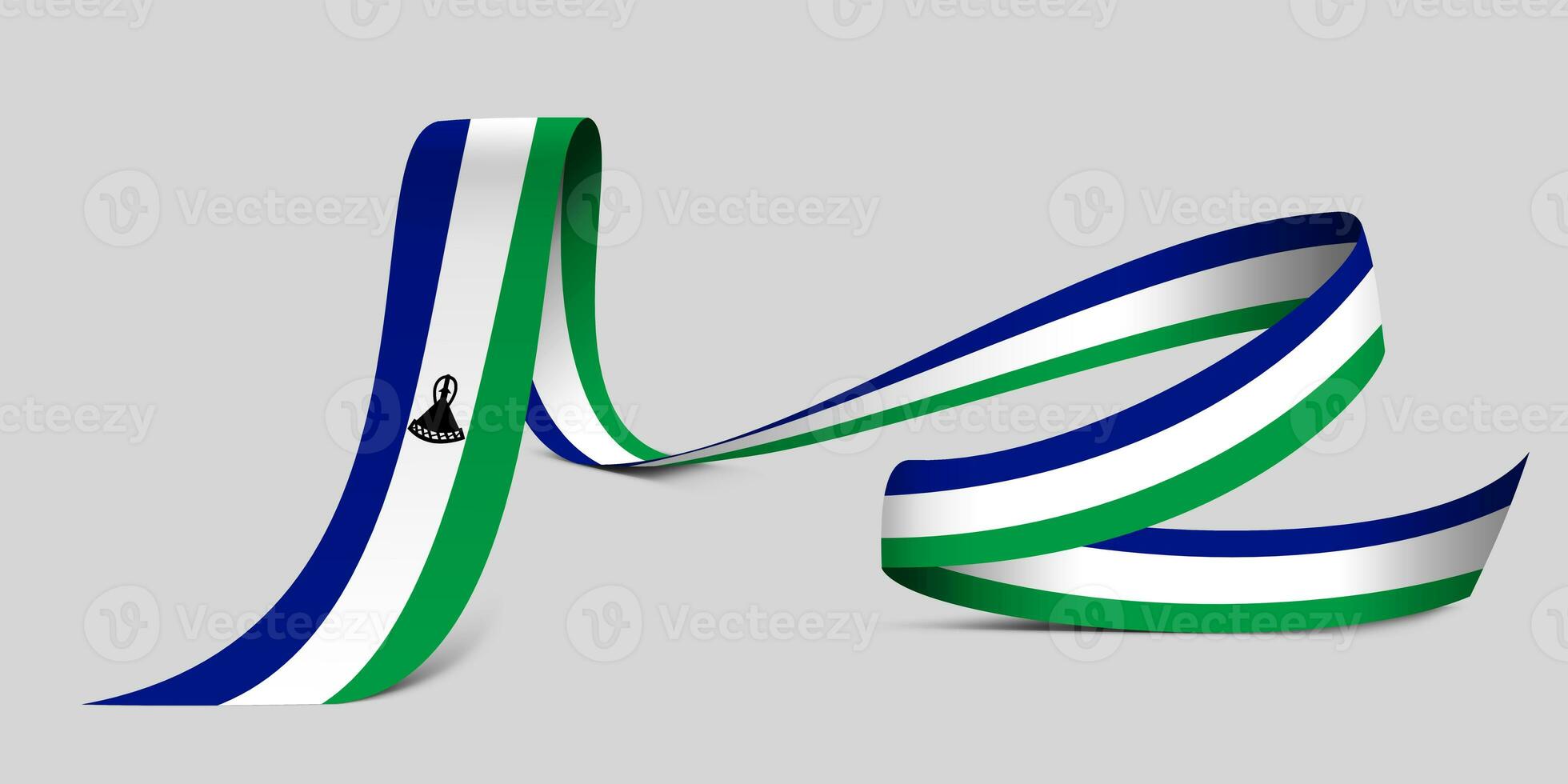 3D Flag on ribbon photo