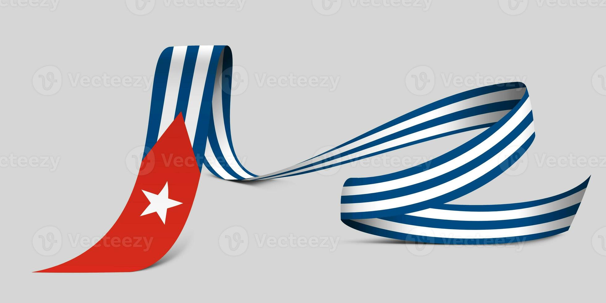 3D Flag on ribbon photo