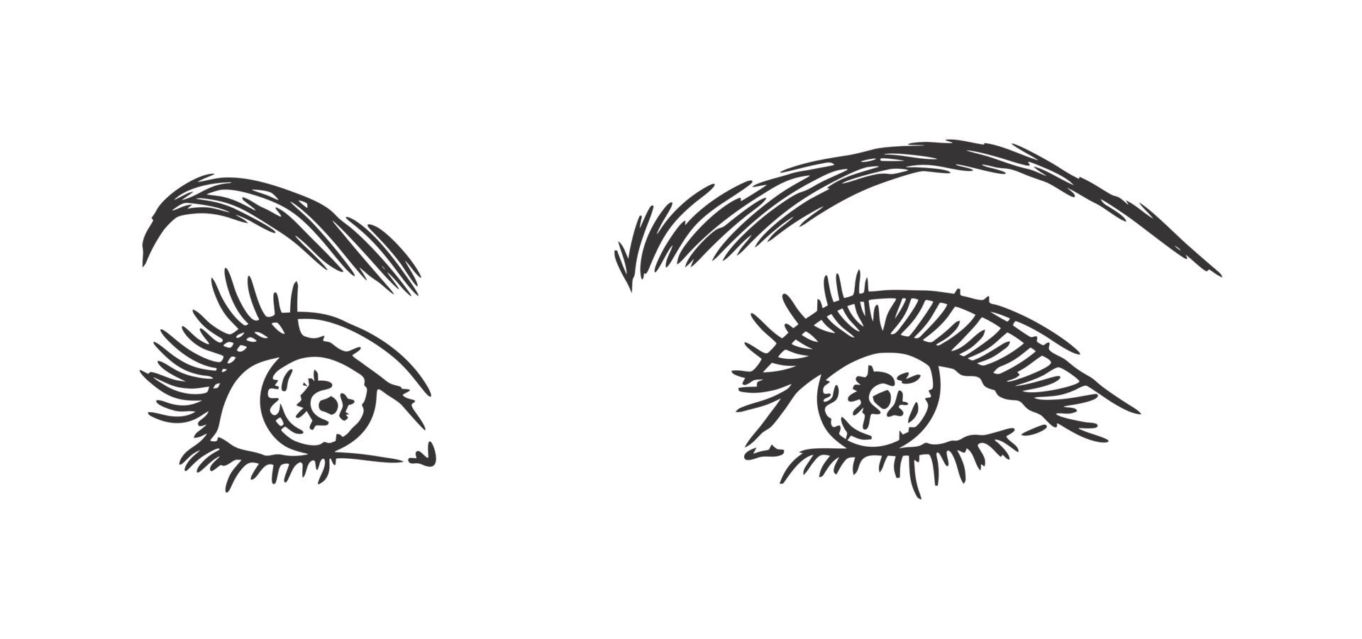 schön weiblich Augen suchen oben transparent Illustration png