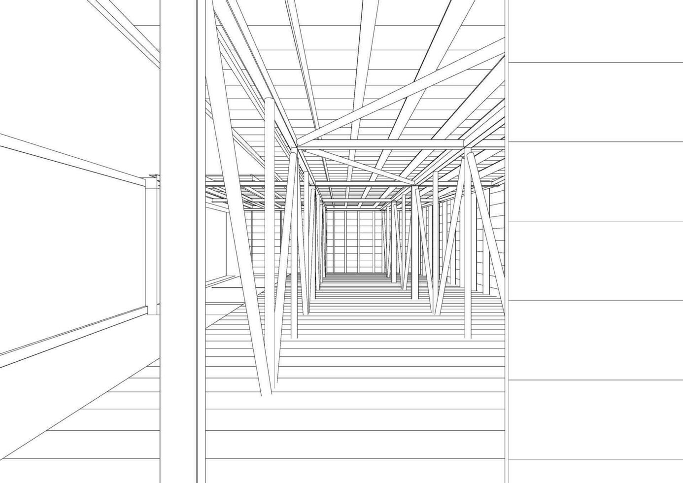 3D illustration of building structure vector