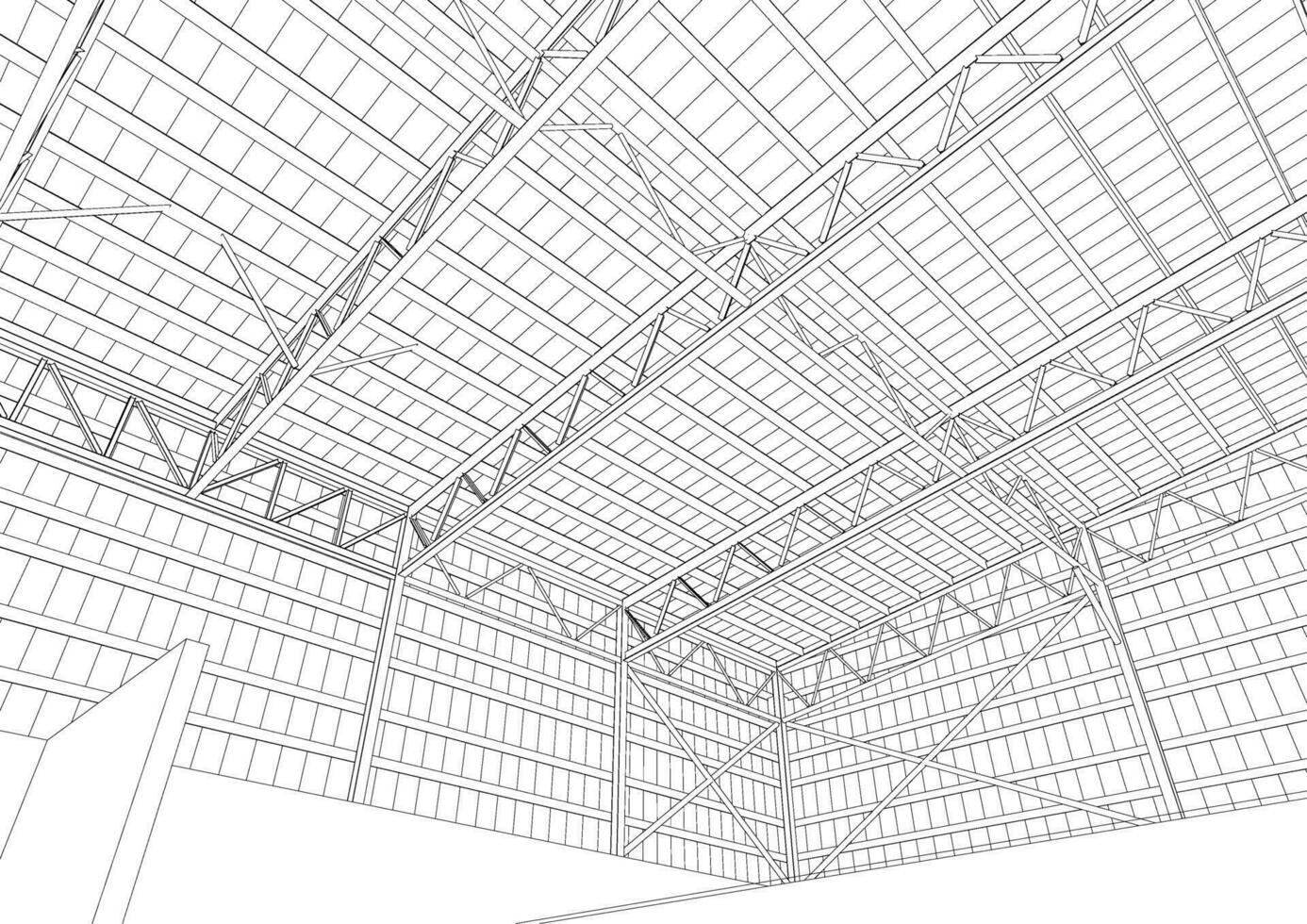 3D illustration of building structure vector
