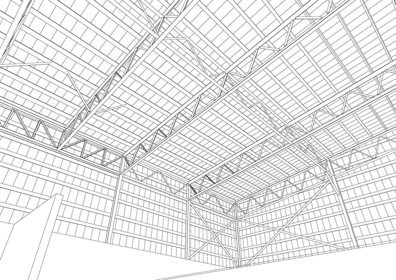 3D illustration of building structure vector