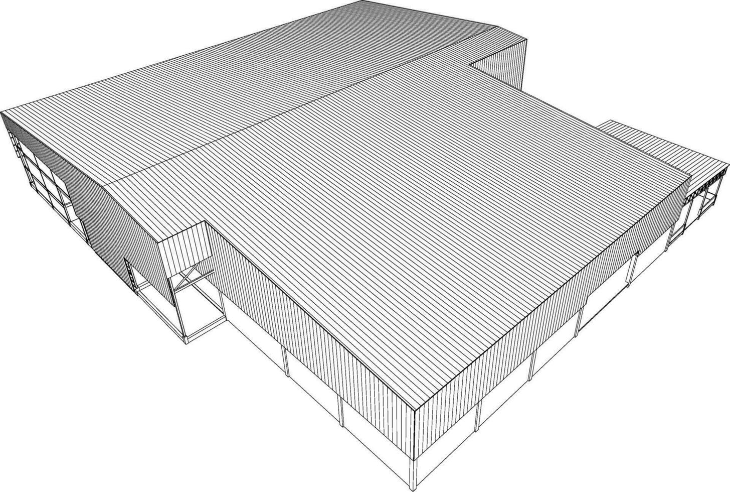 3D illustration of building structure vector