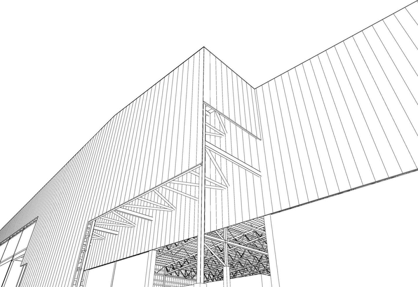 3D illustration of building structure vector