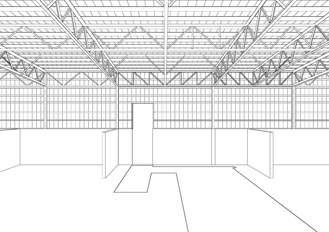 3D illustration of building structure vector