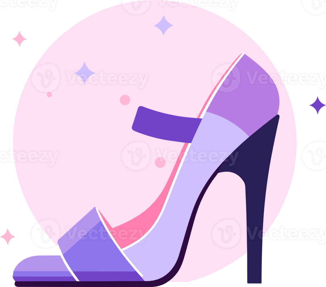 Hand Drawn high heels in a wedding concept in flat style png