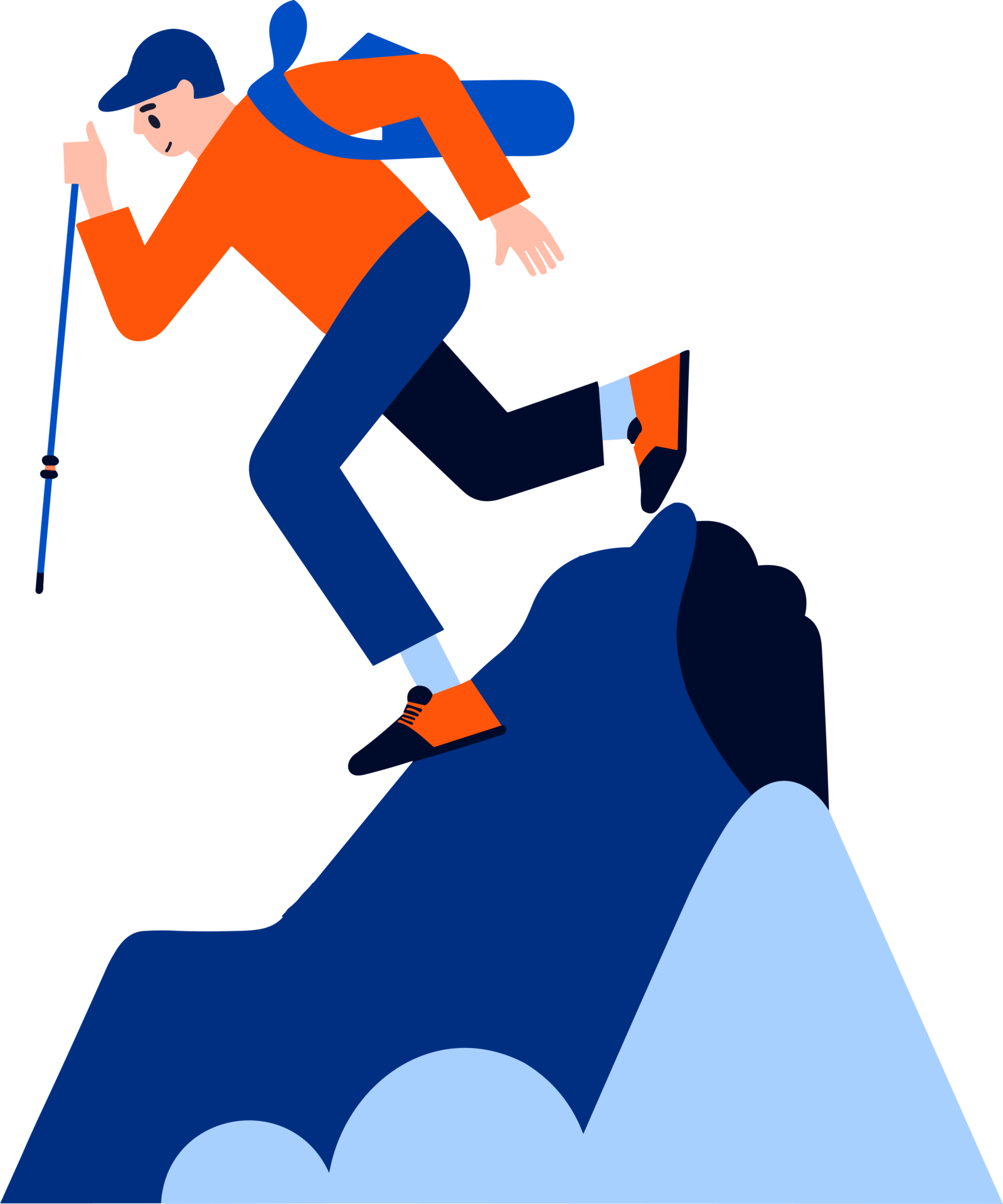 Hand drawn adventurous tourists climb mountains in flat style 29730901 png
