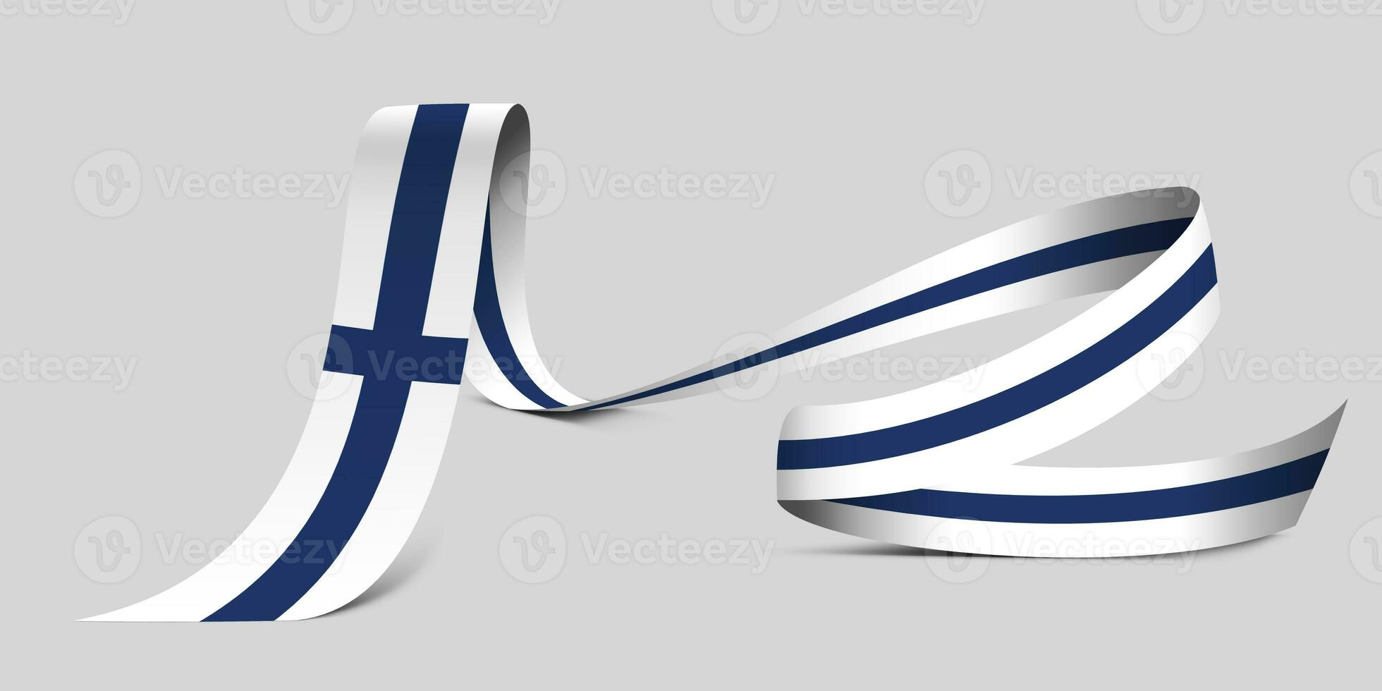 3D Flag on ribbon photo