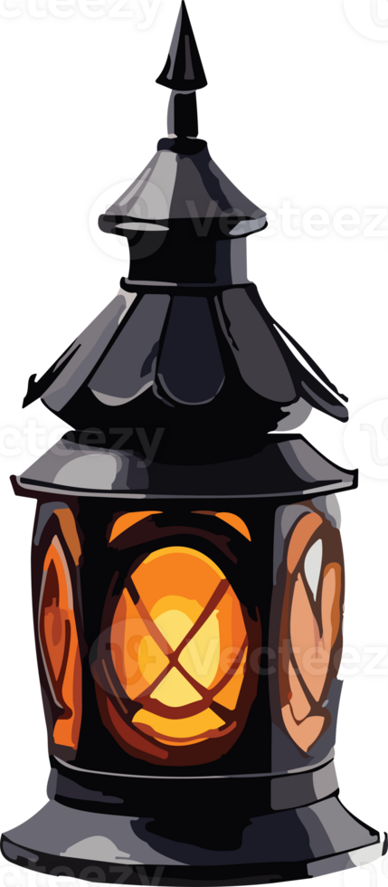 halloween lantern with candle ai generative png