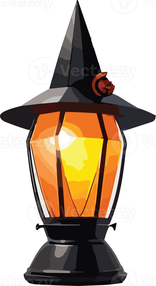 halloween lantern with candle ai generative png
