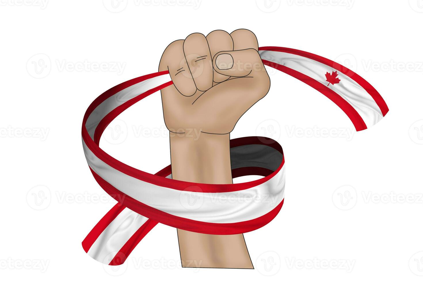 3D Flag on ribbon in hand photo