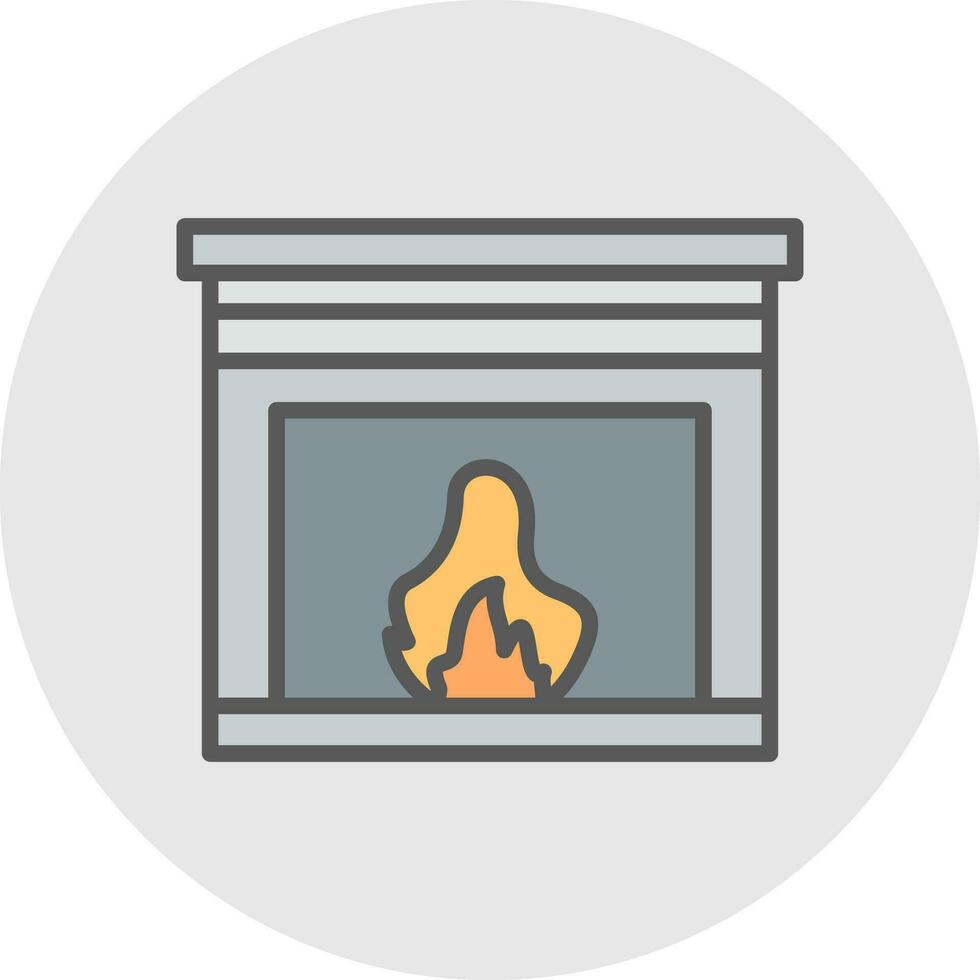 Fireplace Vector Icon Design