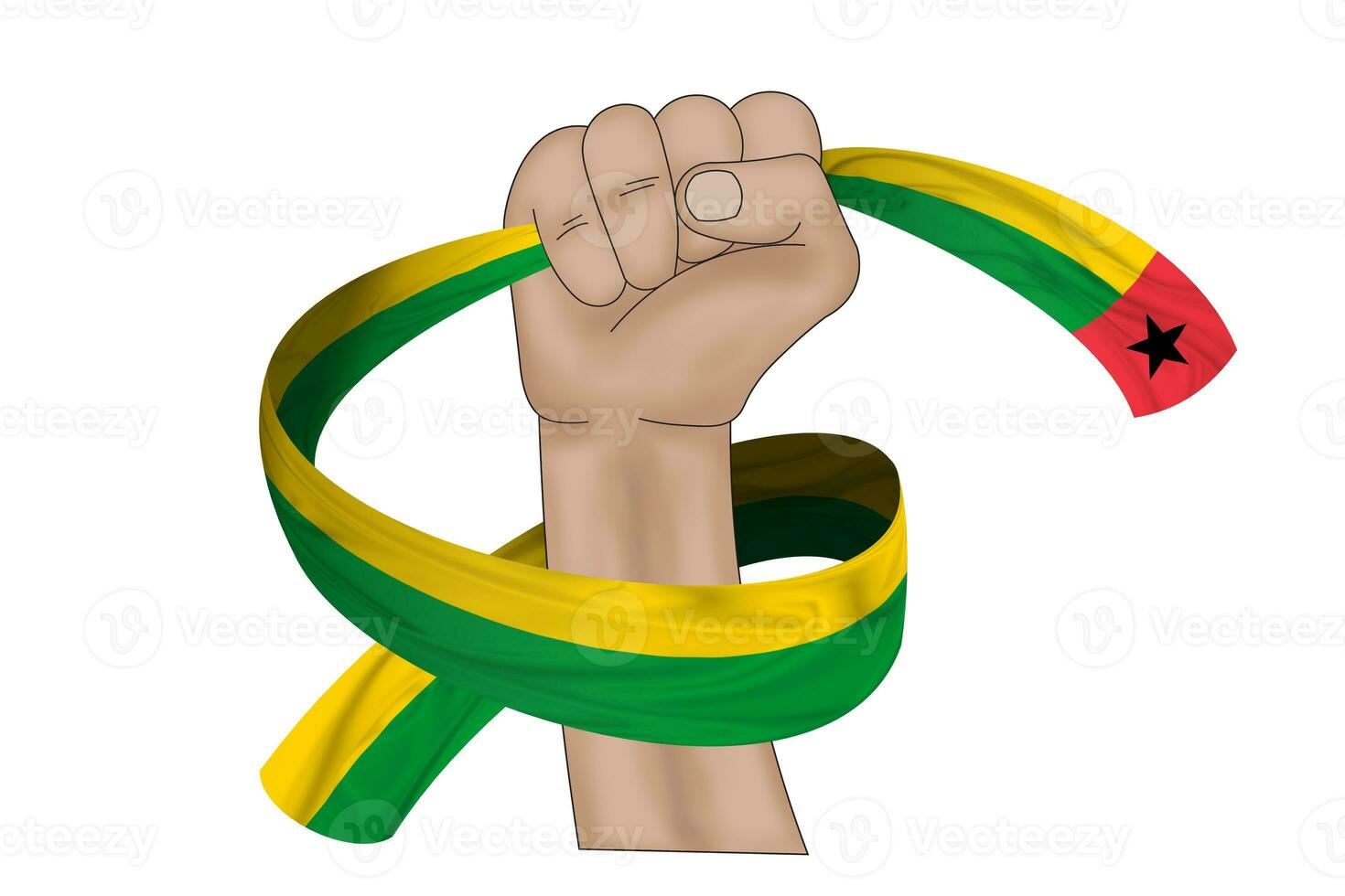 3D Flag on ribbon in hand photo