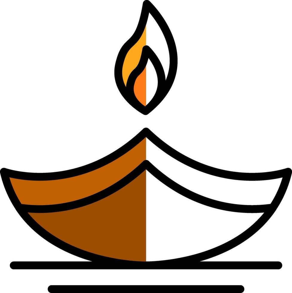 Oil Lamp Vector Icon Design