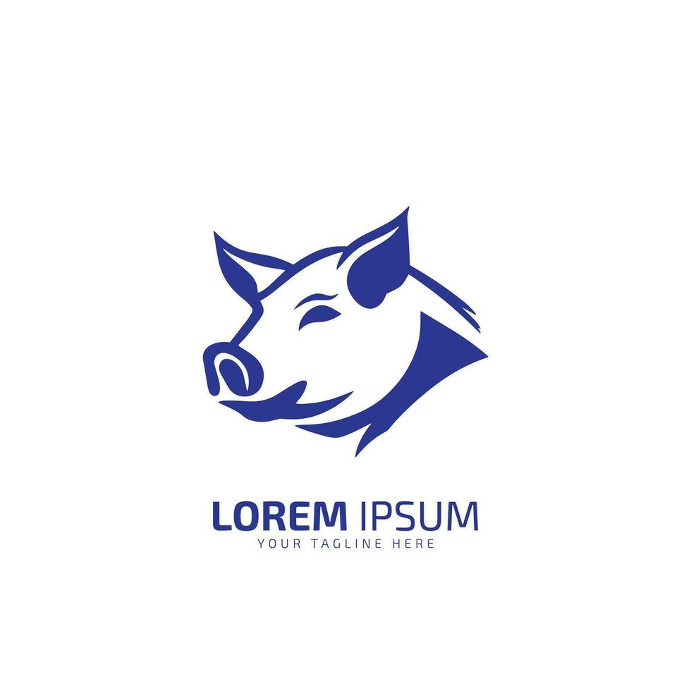 minimal and abstract logo of pig icon pig vector silhouette