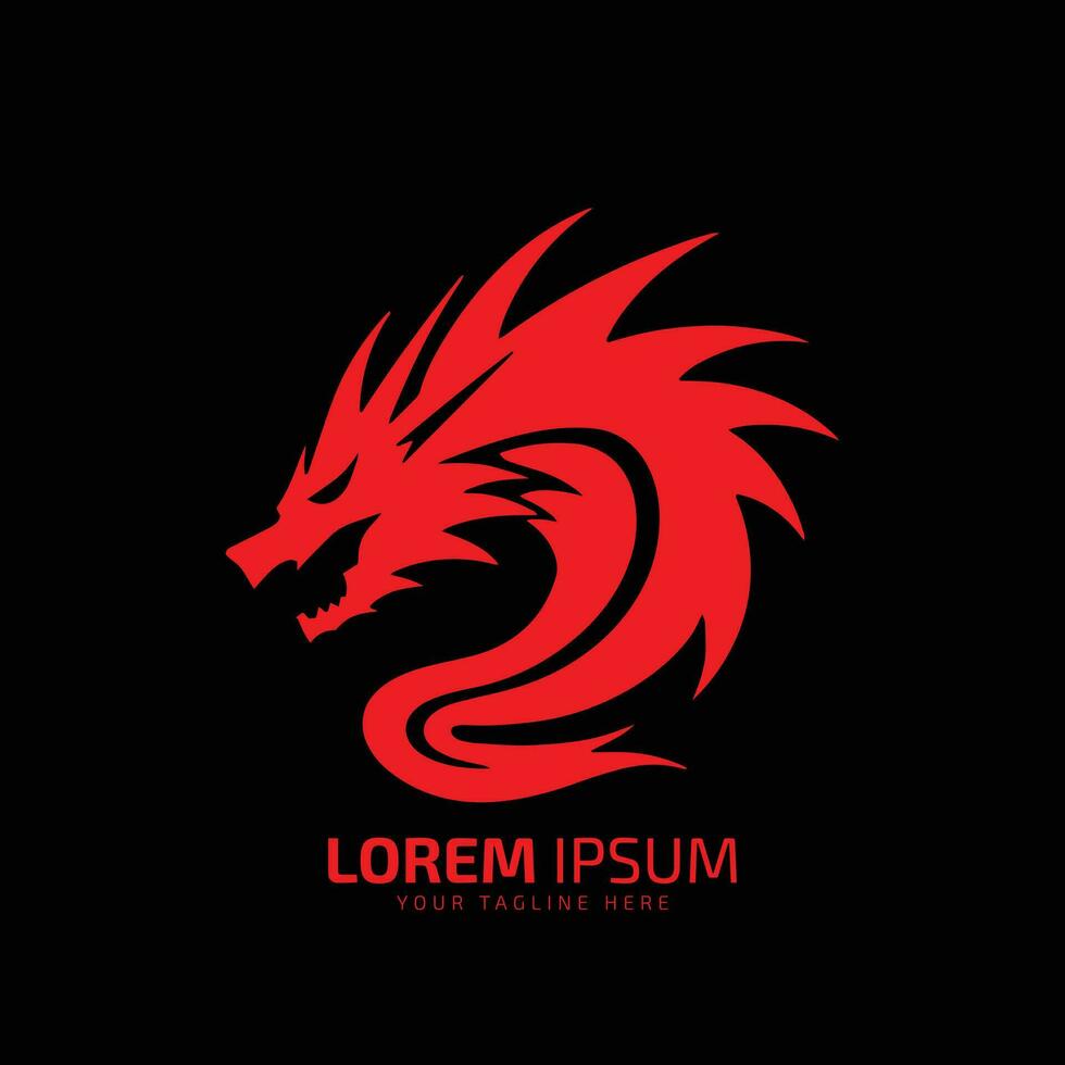 minimal and abstract logo of dragon icon vector silhouette isolated design art game of china