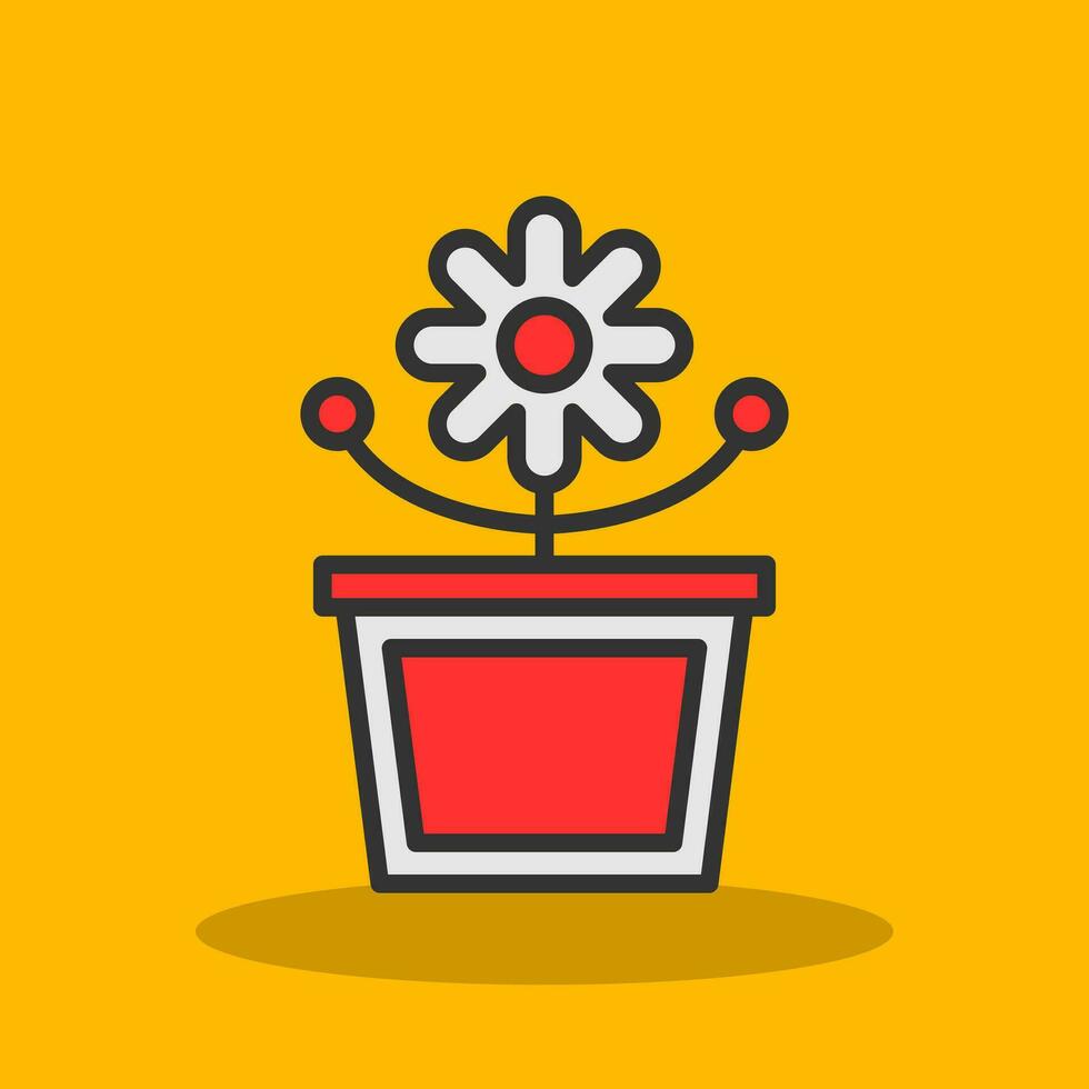 Flower Pot Vector Icon Design