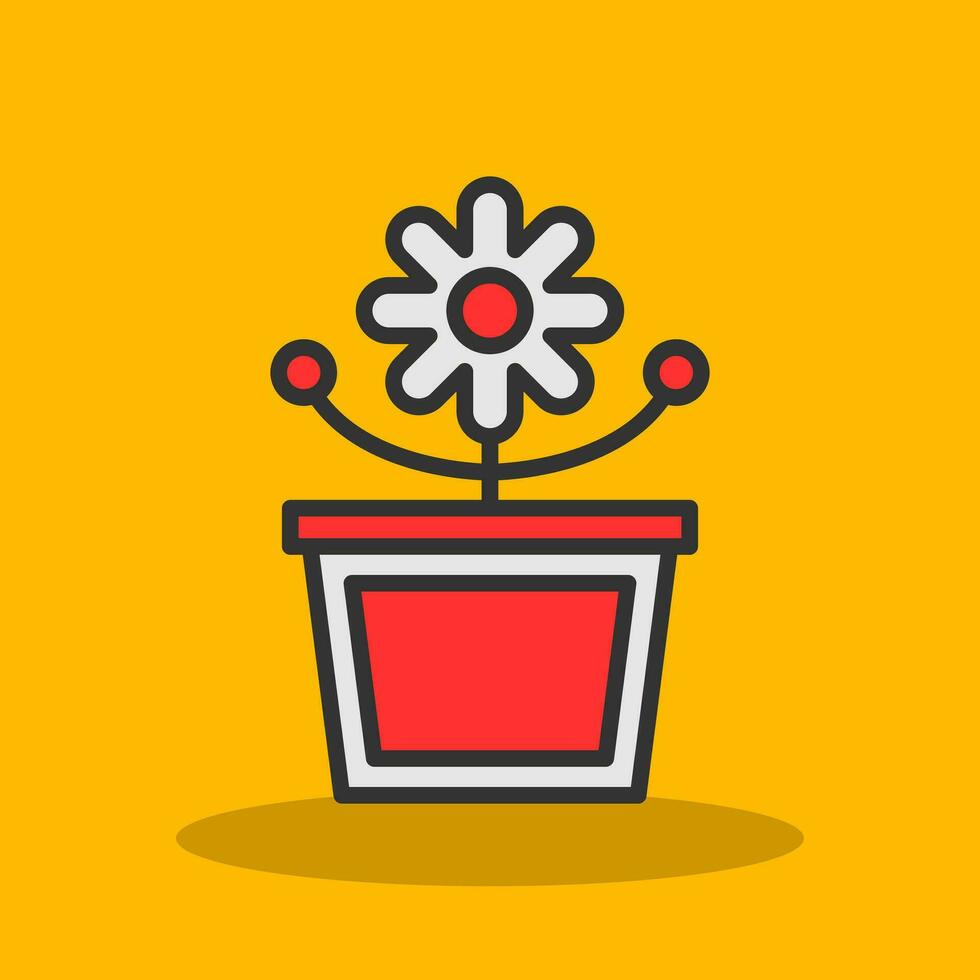 Flower Pot Vector Icon Design