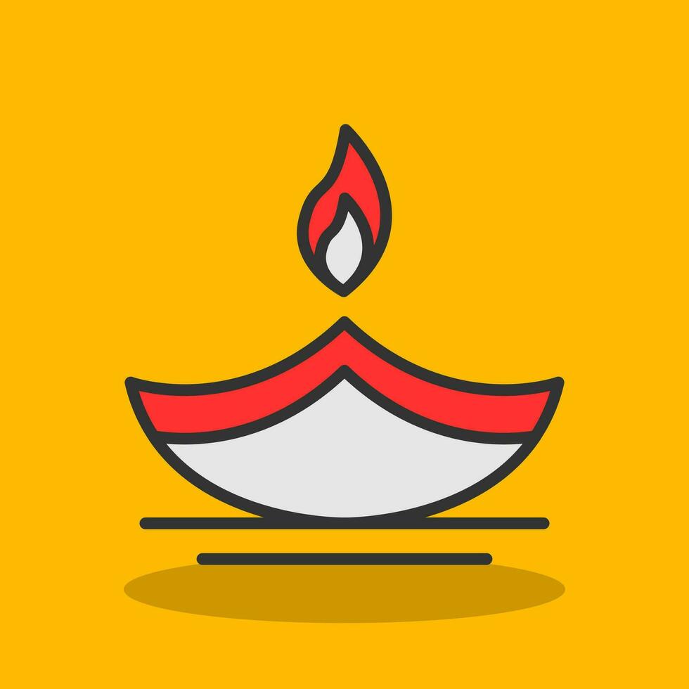 Oil Lamp Vector Icon Design