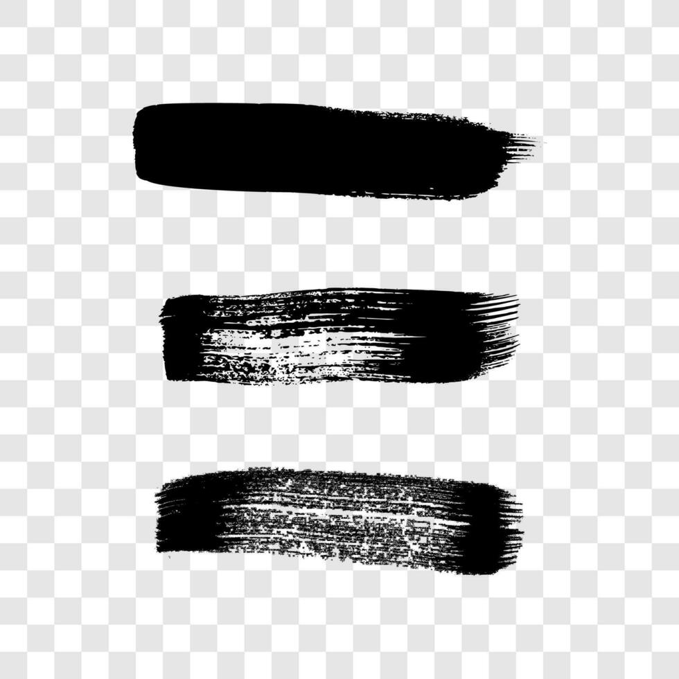 Black grunge brush strokes vector