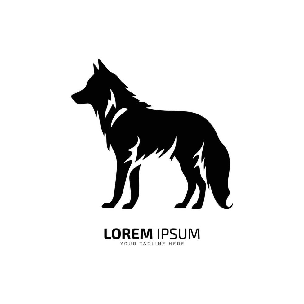 a vector of minimal and abstract wolf logo coyote icon dog silhouette jackal vector