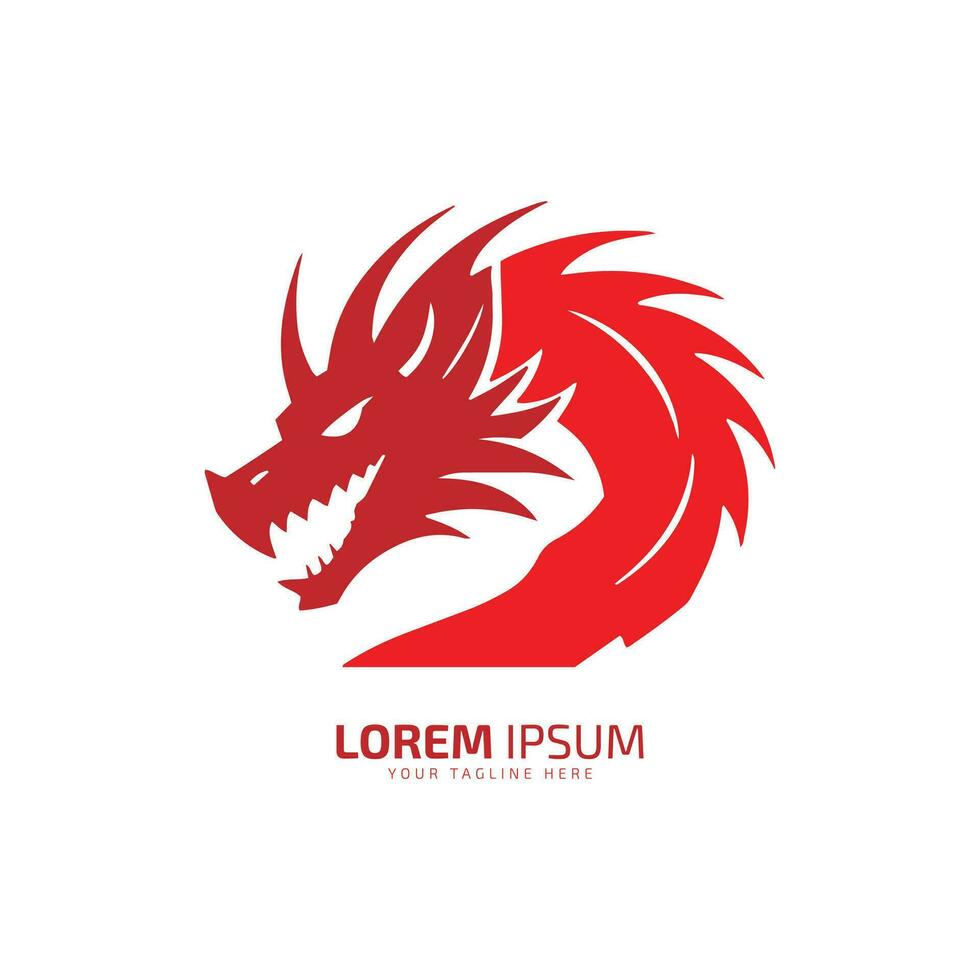 minimal and abstract dragon logo icon silhouette vector two color