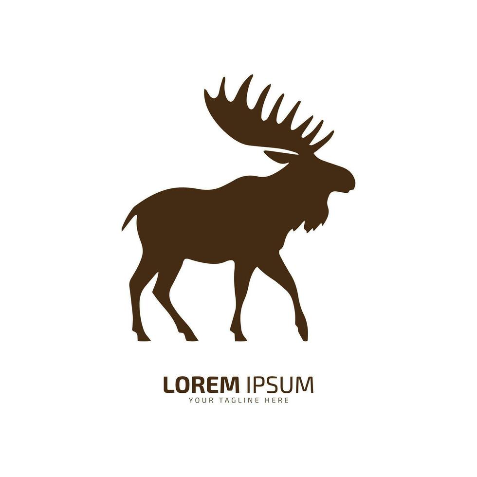 minimal and abstract moose logo elk icon deer silhouette reindeer vector design