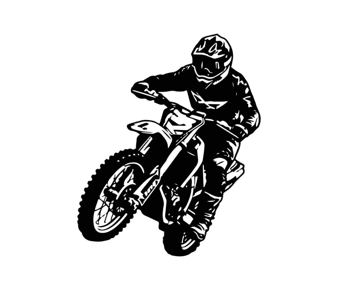 Motocross logo design motocross extreme sport with mountain vector icon