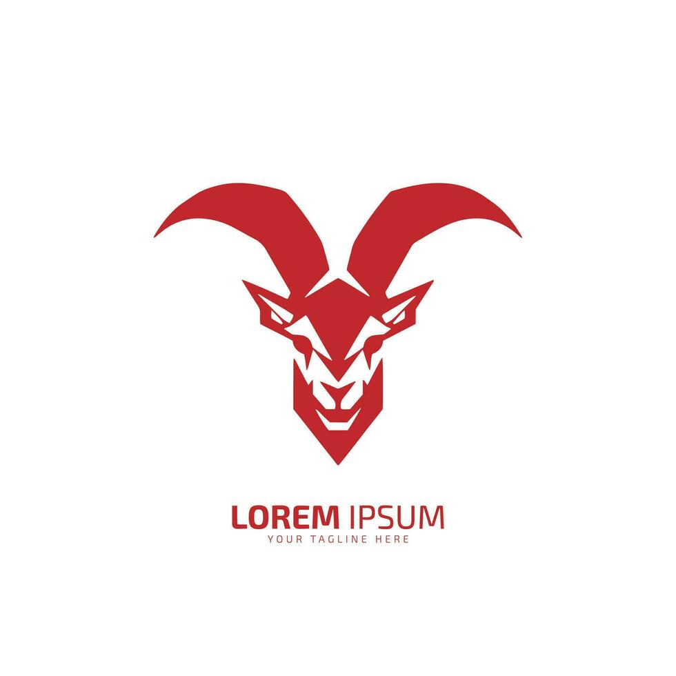 minimal and abstract goat or devil logo icon silhouette vector on light background