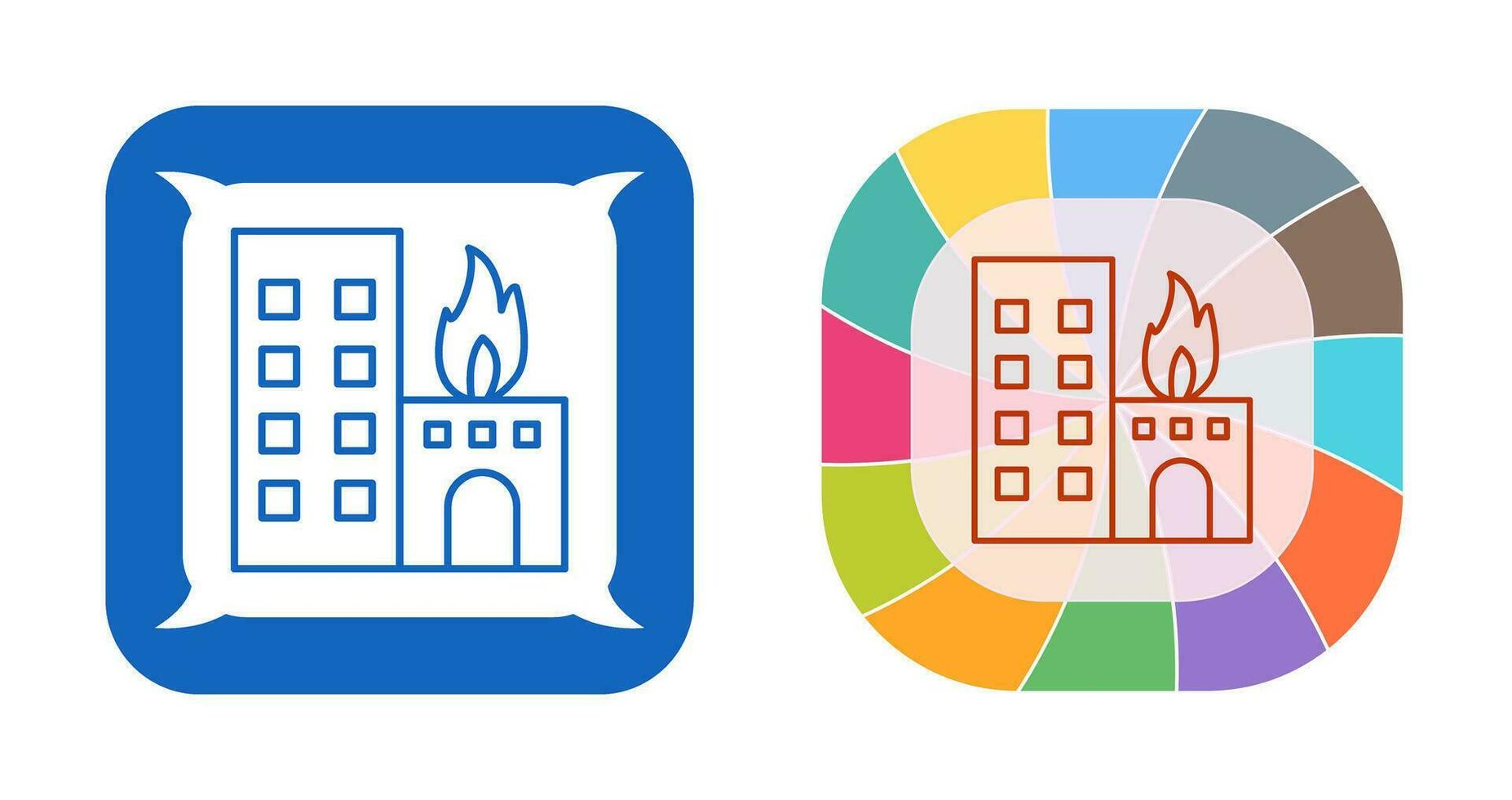 Unique Burning Building Vector Icon