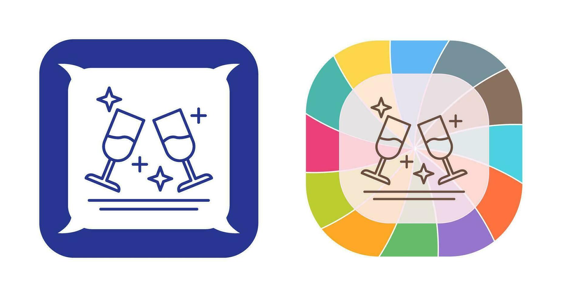 Two Glasses Romantic Vector Icon