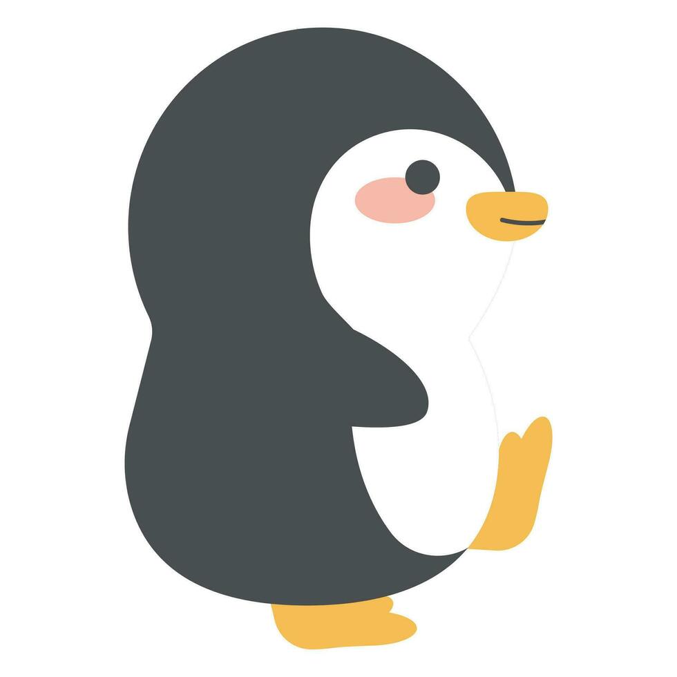 Cute penguin walking cartoon animal vector