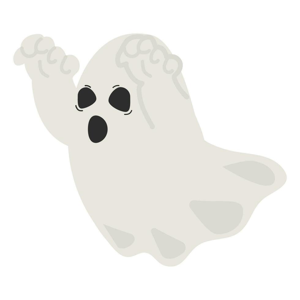 Scary halloween ghost  cartoon doodle vector