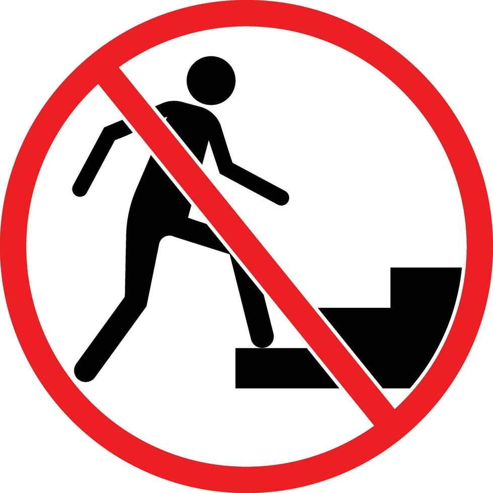 Do Not Use Staircase Icon Sign vector