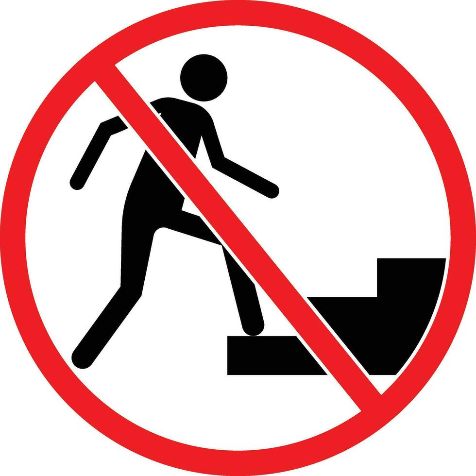 hacer no utilizar escalera icono firmar vector