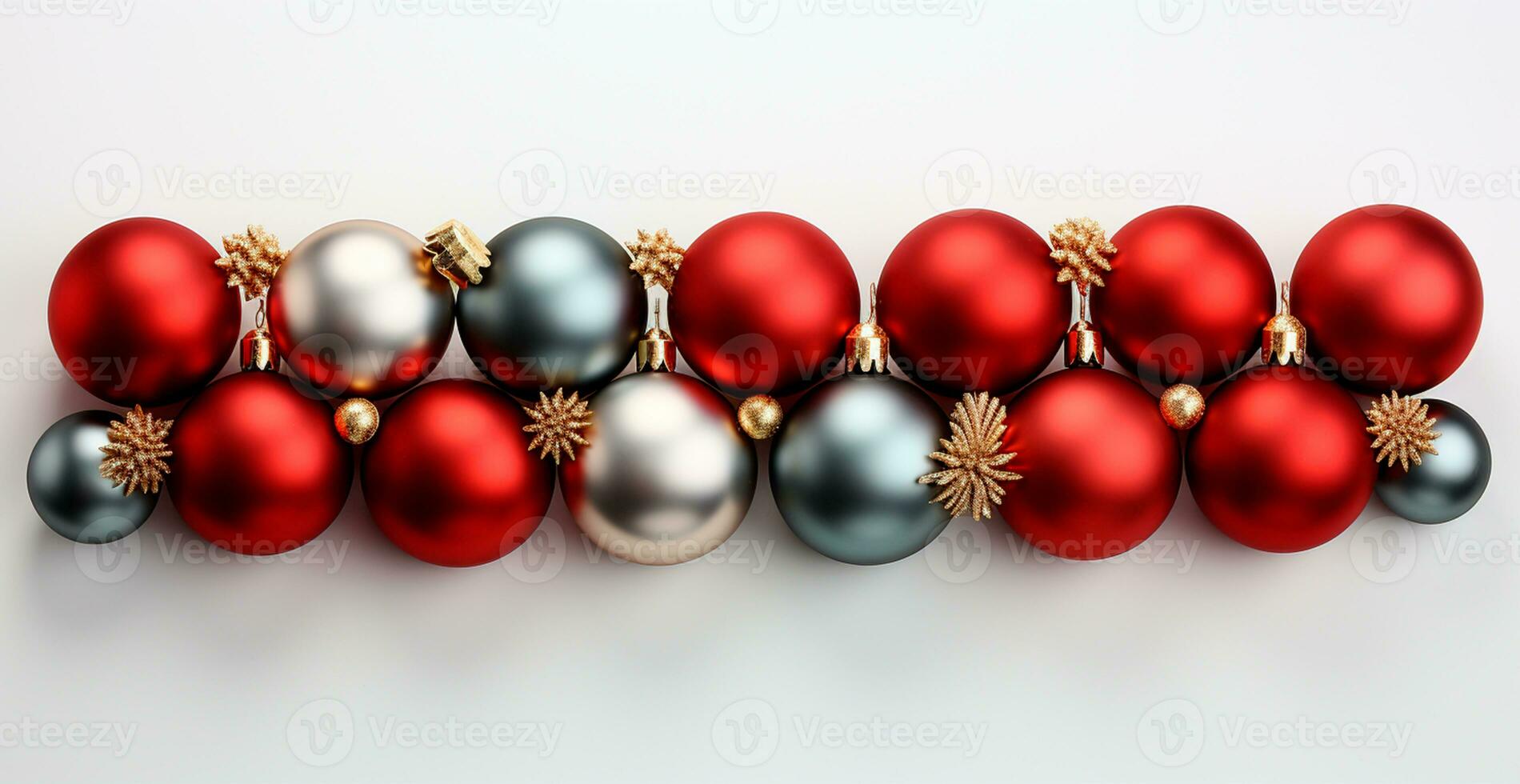 panorámico Navidad fondo, ligero nuevo año pelotas en un borroso antecedentes - ai generado imagen foto