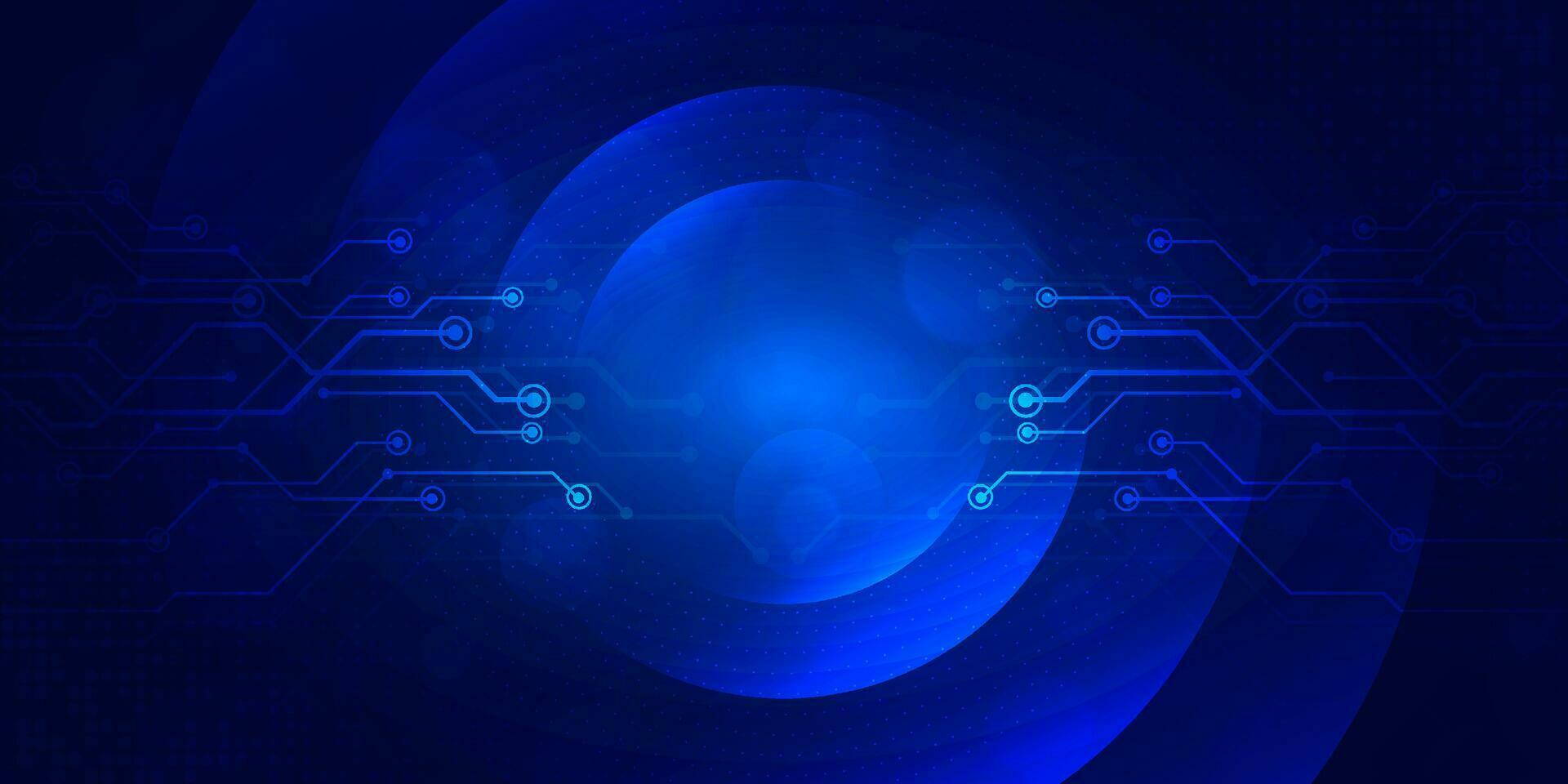 Abstract digital technology futuristic circuit board blue background, Cyber science tech layout, Innovation future Ai big data, Global internet network connection, Cloud hi-tech illustration vector