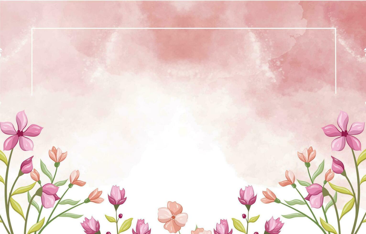 watercolor floral background vector