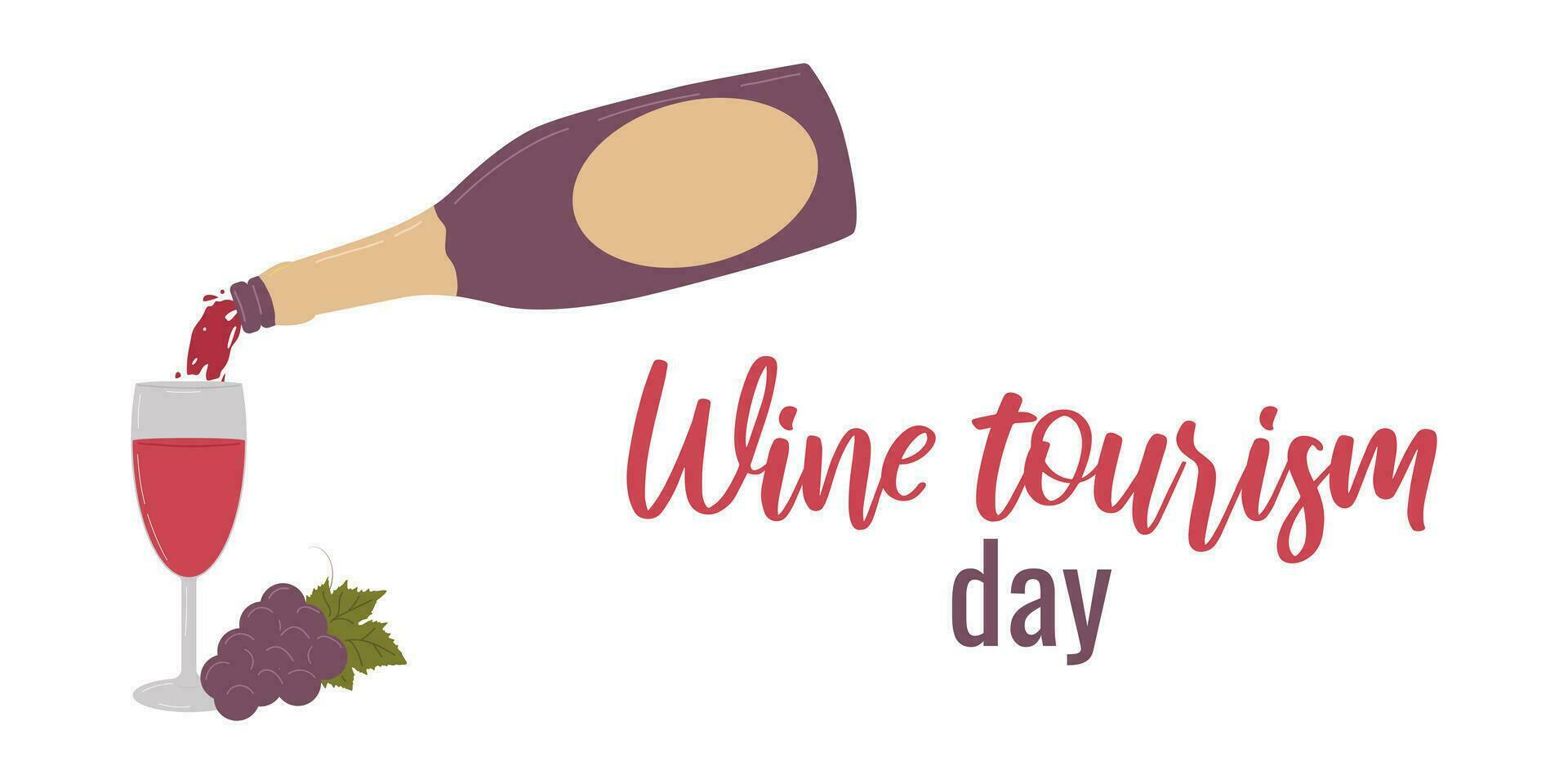 Wine tourism day. Concept of the holiday. vector