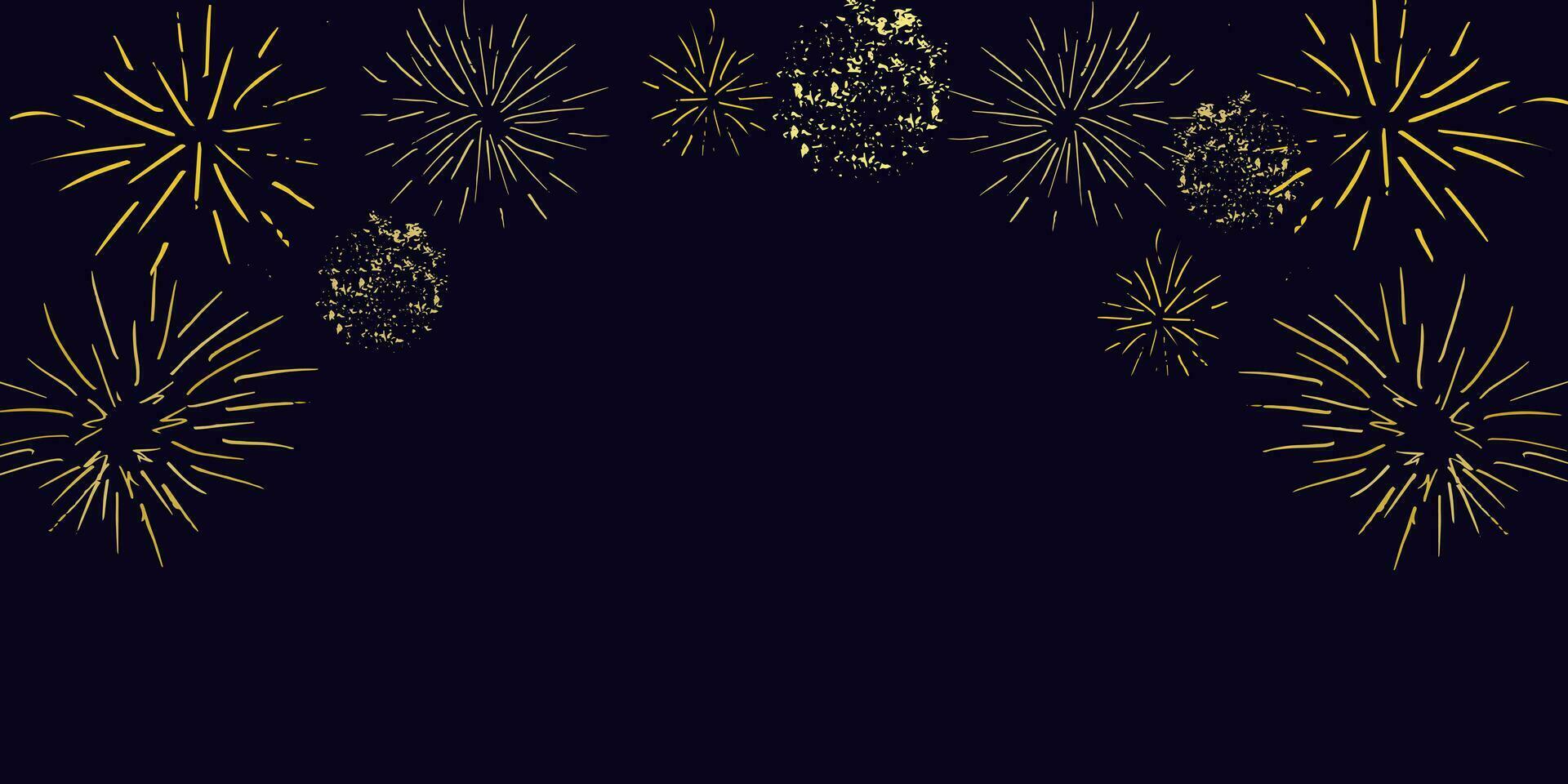 Background  dark sky with colored festive fireworks vector