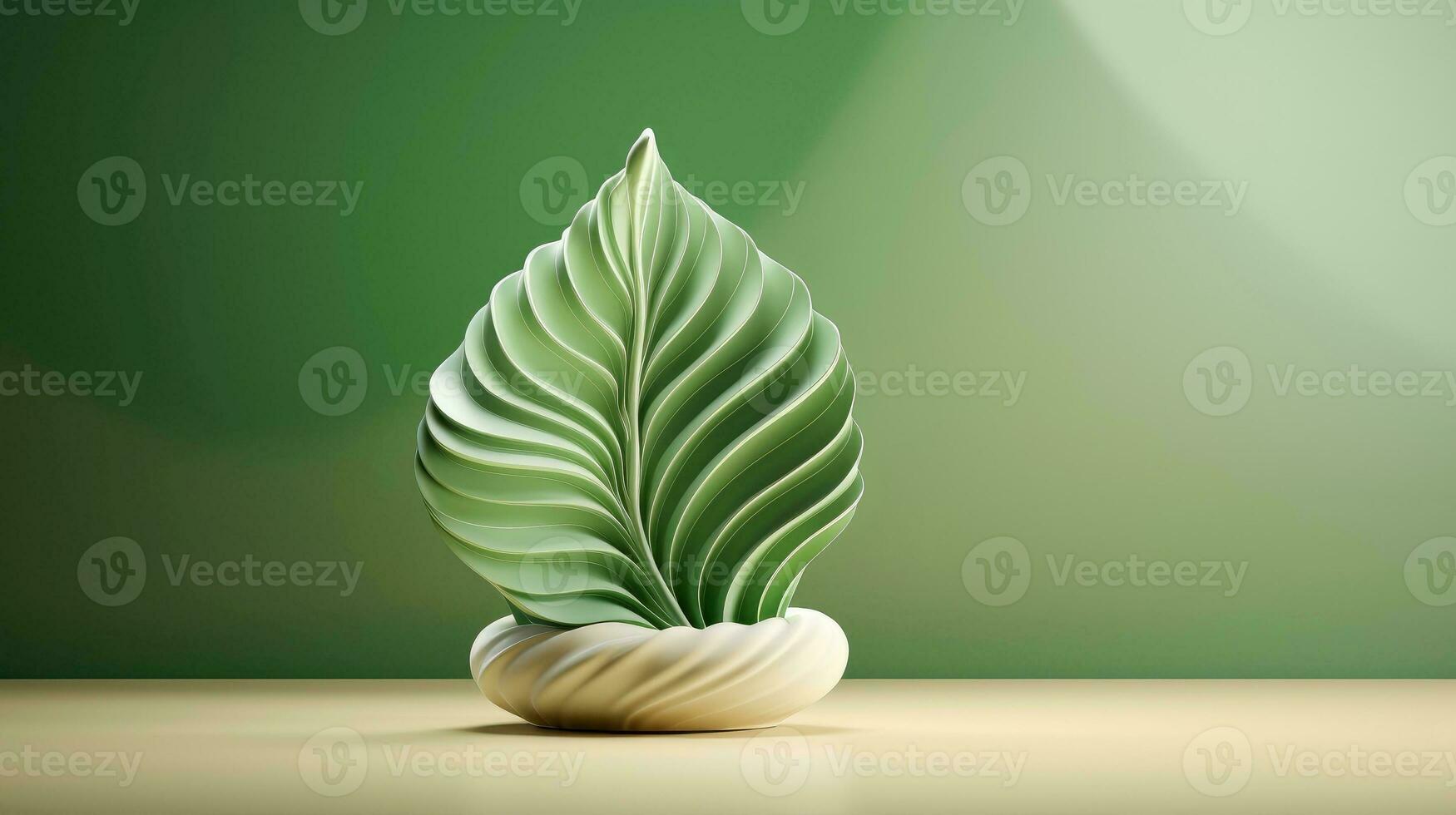 3d mockup leaf of tree and plant. Ecology, bio and natural products concept, Close up view of leaves composition, minimal style, Generative AI illustration photo