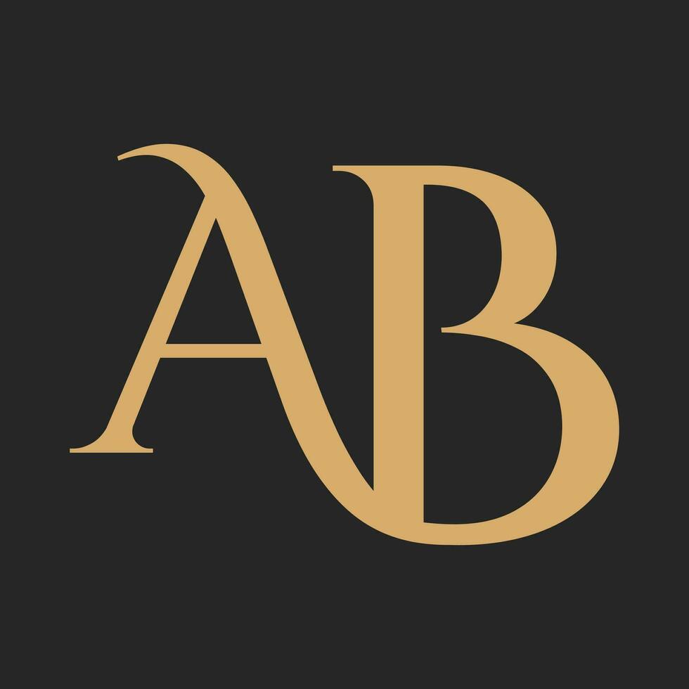luxury letter BA or AB logo design vector