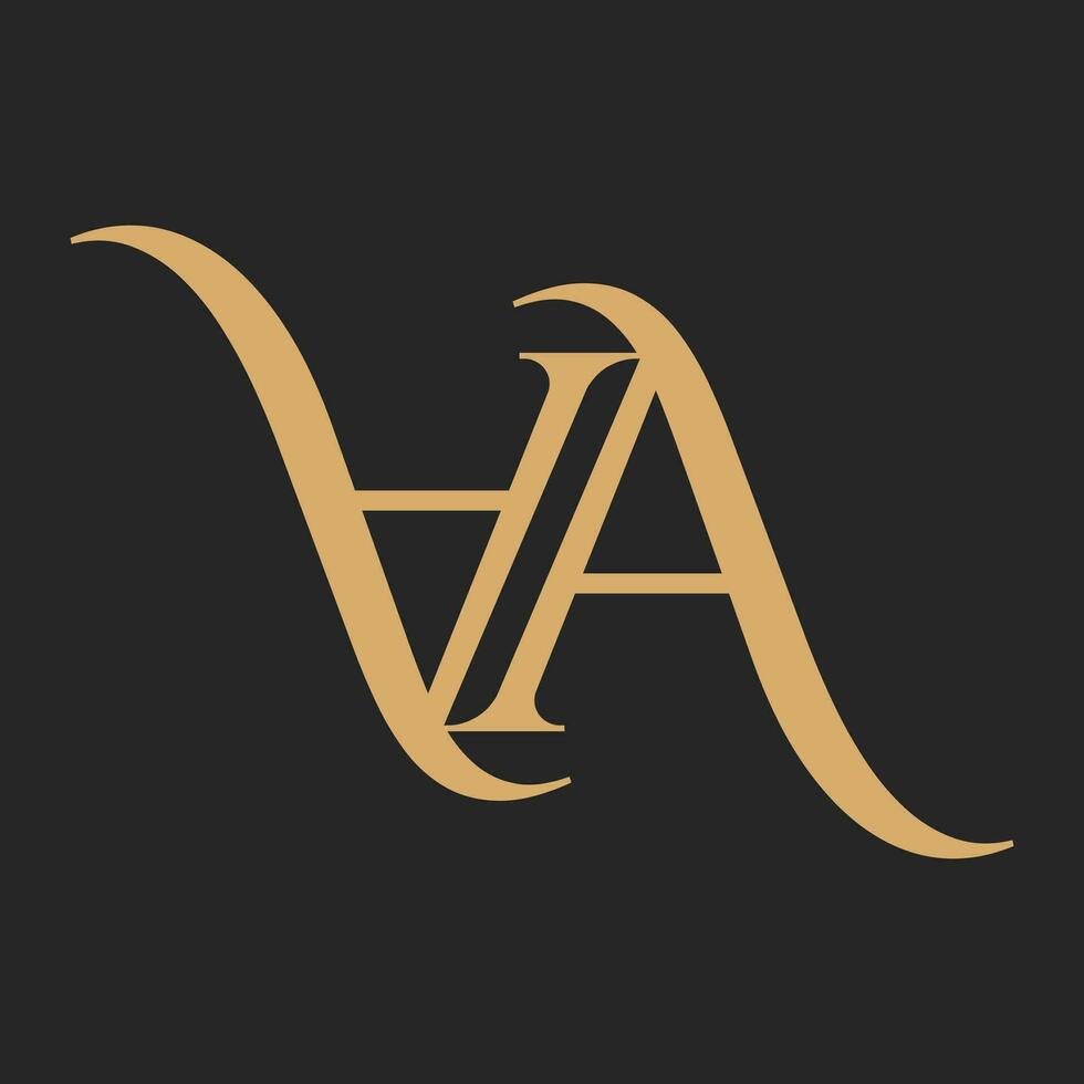 luxury letter AA logo design template vector